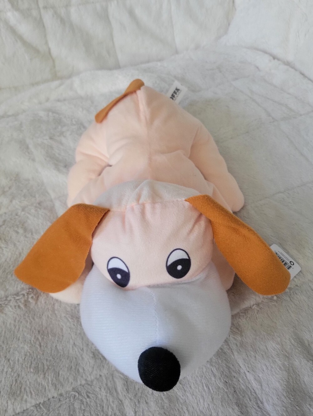 Goffa Plush Puppy Stuffed Animal - Peach, White & Orange